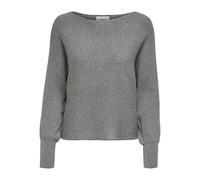 Only Femme Onladaline Life L/S Short Pullo KNT Noos Pull-Over, Mélange De Gris Moyen., M EU