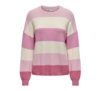 Only Femme Onlatia L/S Stripe Pull KNT Noos Sweater, Pink Lady/Stripes : W. Jetstream/Moonlight/Pink Yarrow, XS EU