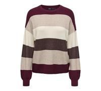 ONLY Femme Onlatia L/S Stripe Pullover KNT Noos Pull en Mélange De Viscose, Violet Zinfandel, L EU