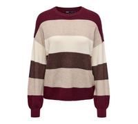 Only Femme Onlatia L/S Stripe Pullover KNT Noos Pull en Mélange De Viscose, Violet Zinfandel, XL EU