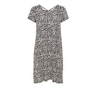 Only Femme Onlbera Back Lace Up S/S Dress JRS Noos Robe, Noir/AOP : Eggnog/Black Leo, M EU