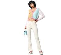 Only Femme Onlblush Life Mid Flared Bb Dot019 Jeans, Ecru, M EU