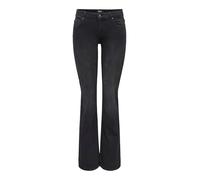 Only Femme Onlblush Mid Flared DNM Tai1099 Noos Pantalon en Jean Stretch, Washed Black, XS / 32L EU