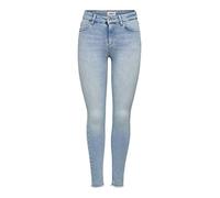 ONLY Femme Onlblush Mid Sk Ank Raw Jns Rea306 Noos Jeans, Light Blue Denim, S / 32L EU
