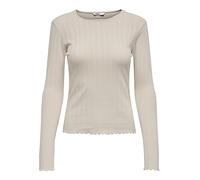 Only Femme Onlcarlotta L/S Top JRS T-Shirt À Manches Longues, Pumice Stone, M EU