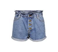 Only Femme Onlcuba Life Paperbag DNM Shorts Dot005 Shorts Not Applicable, Medium Blue Denim, XS