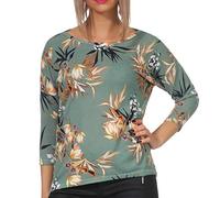 Only Femme Onlelcos 4/5 Aop Top Jrs Noos Pull, Multicolore (Chinois Green Aop: Flower Coll1), L EU