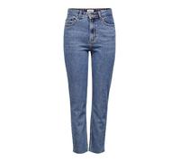 Only Femme Onlemily Hw St Raw Jns Db Mae 0005 Noos Jean droit, Bleu (Dark Blue Denim Dark Blue Denim), 25W / 30L EU