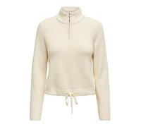 Only Pull femme Fia col montant zippé, manches longues, maille - Beige M