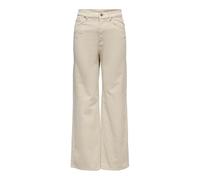 ONLY Femme Onlhope Global Ex Hw Wide Cord PNT Pantalon Large Taille Haute, Crème, 34W / 32L EU