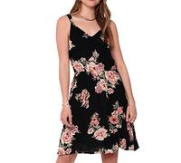 Only Femme Onlkarmen S/L Short Dress Aop Wvn Noos Robe d contract e, Noir, 34 EU