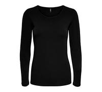 Only Femme Onllive Love Life L/s Oneck Top Noos JRS T-Shirt Not Applicable, Noir, S