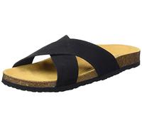 ONLY Femme Onlmadison-1 Cross Suede Slip on Sandale Plate, Noir, 37 EU