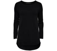 Only Femme Onlmila Lacy L/S Long Pullover Knt T-shirt, Noir, M EU