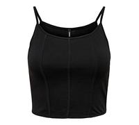 ONLY Femme Onlnew Kira S/L Box JRS Top, Noir/Détail: Corset, S, Noir/détails : Corset, S