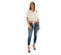Only Femme Onlpaula Life S/S Tie WVN Noos T-Shirt, Blanc., L EU