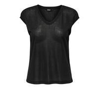 Only Femme Onlsilvery S/S V Neck Lurex Top Jrs Noos T shirt, Noir (Black), L EU