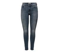 Only Onlwauw Life Mid SK DNM Noos Jeans, Blue Black Denim/Detail:bj777, L / 34L Femme