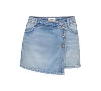 ONLY Femme Short Tendance Style Jupe boutonnée Jean Skort Poches, Couleurs:Bleu-Clair, Taille:L