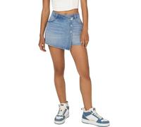 ONLY Femme Short Tendance Style Jupe boutonnée Jean Skort Poches, Couleurs:Bleu-Clair, Taille:XS