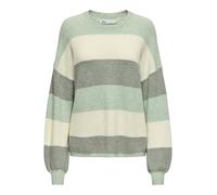 Only Femme Stripe Pullover Onlatia L/S KNT Noos Pull Rayé, Vert, S EU