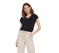 ONLY Femme T-Shirt col V Manches Courtes Basique, Couleurs:Noir, Taille:XS