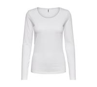 Only Femme Onllive Love Life L/s Oneck Top Noos JRS T-Shirt Not Applicable, Blanc, S