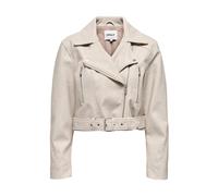 Only, Femme, Vestes, Beige, Taille: 36 FR Blazer à Manches Longues avec Col Revers et Fermeture Éclair