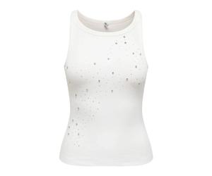 Only - Filiz Stone Tank Top - Femme - Tops - Blanc - Taille: 40 FR