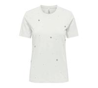Only - Filizza Life S/S Stone Top Box Jrs - Femme - Tops - Blanc - Taille: 40 FR