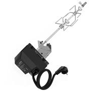 only fire Kit de Rôtisserie Tournebroche en Acier Inoxydable pour Barbecue à Gaz Weber Spirit I/II 200/300 Series, avec Electrique Moteur 220-240V et 2 Pince à Viande