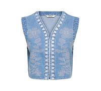 ONLY Gilet 'ONLNoella' bleu denim / blanc, Taille M