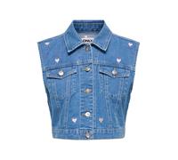 ONLY Gilet 'ONLVEGA' bleu denim / argent, Taille XS