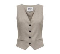 Only - Gilet sans manches à col en V plongeant avec fermeture boutonnée - Femme - Vestes - Beige - Taille: 34 FR