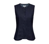 Only - Gilet sans Manches Boutonné à Col Rond - Femme - Vestes - Bleu - Taille: 42 FR