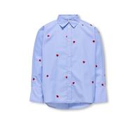 ONLY GIRLS Chemisier 'KOGNEW' bleu-gris / rouge foncé / blanc cassé, Taille 164