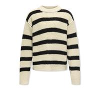 ONLY GIRLS Pull-over 'KOGJusty' crème / noir, Taille 146-152