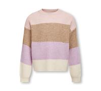 ONLY GIRLS Pull-over 'KOGSandy' crème / marron chiné / violet clair / rose ancienne, Taille 146-152