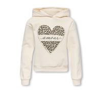 ONLY GIRLS Sweat-shirt 'KOGCooper' mastic / noir / blanc cassé, Taille 158-164