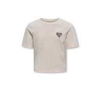 ONLY GIRLS T-Shirt 'KOGREX' écru / marron / pierre / noir, Taille 146-152