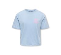 ONLY GIRLS T-Shirt 'KOGRexi' bleu clair / rose clair / blanc, Taille 122-128