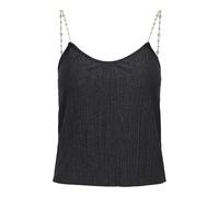 ONLY Glitter Top Onlgail S/L Haut pailleté, Noir, XS Femmes