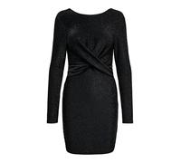 ONLY Glitter Twist Dress Onlrich Robe torsadée pailletée L/S JRS, Noir, S Femmes