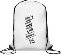 Only God Can Judge Me Sac de gym décontracté avec cordon de serrage Blanc