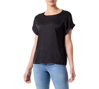 ONLY Haut de Soie Brillant pour Femmes - Top en Satin à Manches Courtes - Blouse Brillante, Couleurs:Noir-2, Taille:L