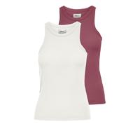 ONLY Haut 'Lindsay' rouge rubis / blanc, Taille M