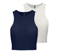 ONLY Haut 'ONLBELIA' bleu foncé / blanc cassé, Taille XL