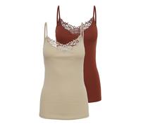 ONLY Haut 'ONLKira' beige / rouge rouille, Taille M