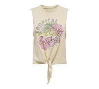 ONLY Haut 'ONLLucy' beige foncé / jaune / violet / rose, Taille XS