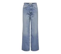 ONLY Jean à Jambe Large ONLHOPE Taille Haute Wide Leg Fit Jeans Medium Blue Denim 30 32 Medium Blue Denim (US) 30 / L32
